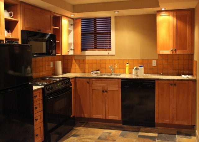 Kitchen at the kid-friendly Sundial Suites in Whistler 