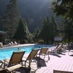 Harrison Hot Springs Resort outdoor pool.