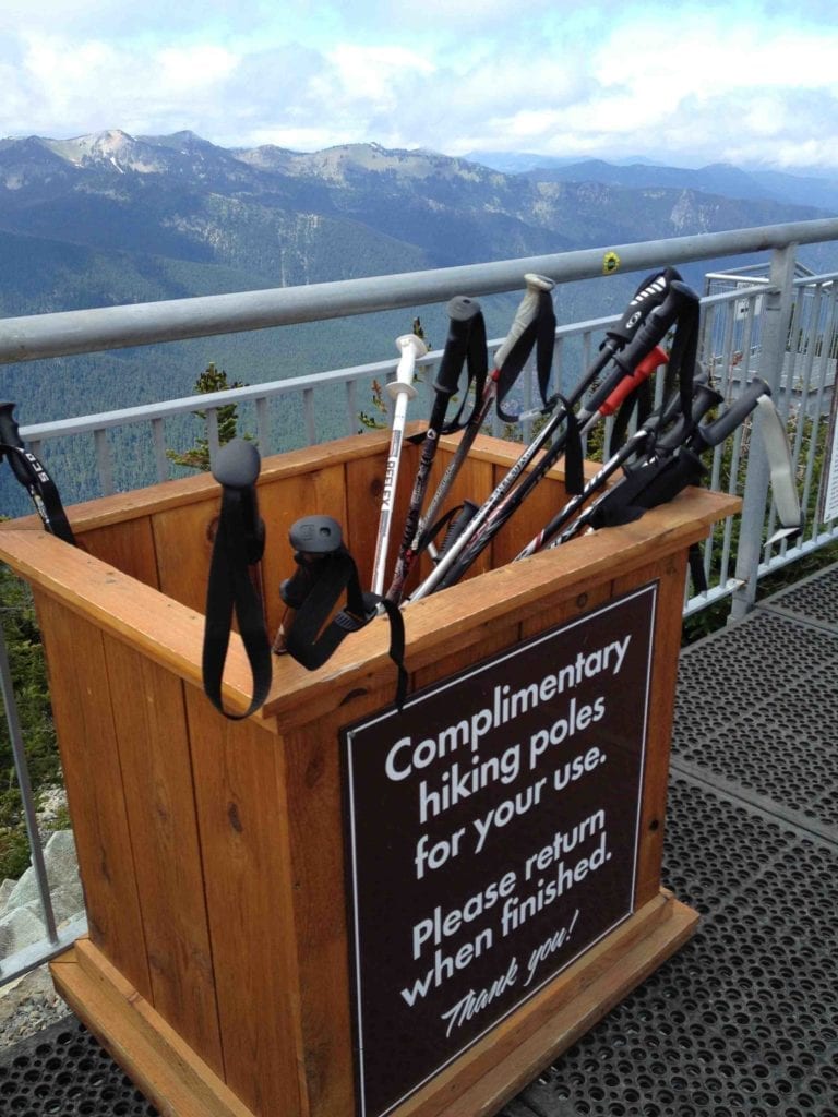 Complimentary hiking poles for Crystal Mountain